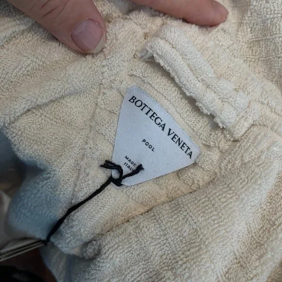 Bottega Veneta Intrecciato Cotton Terry Bath Robe White w/hood 656097 Italy - Picture 5 of 5